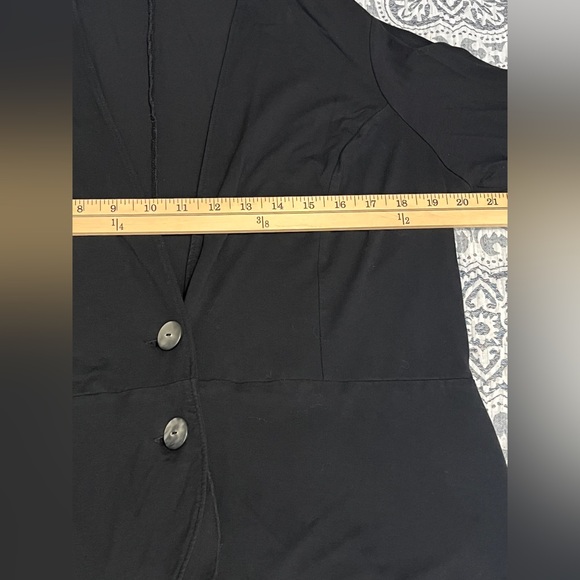 J. Jill Black Stretch Blazer Cardigan Two Button Long Sleeve Top Medium - Picture 4 of 9